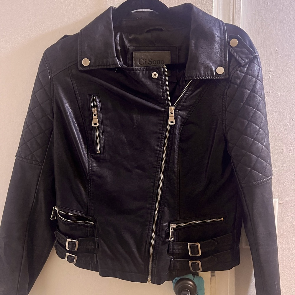 Gently worn leather coat size medium
